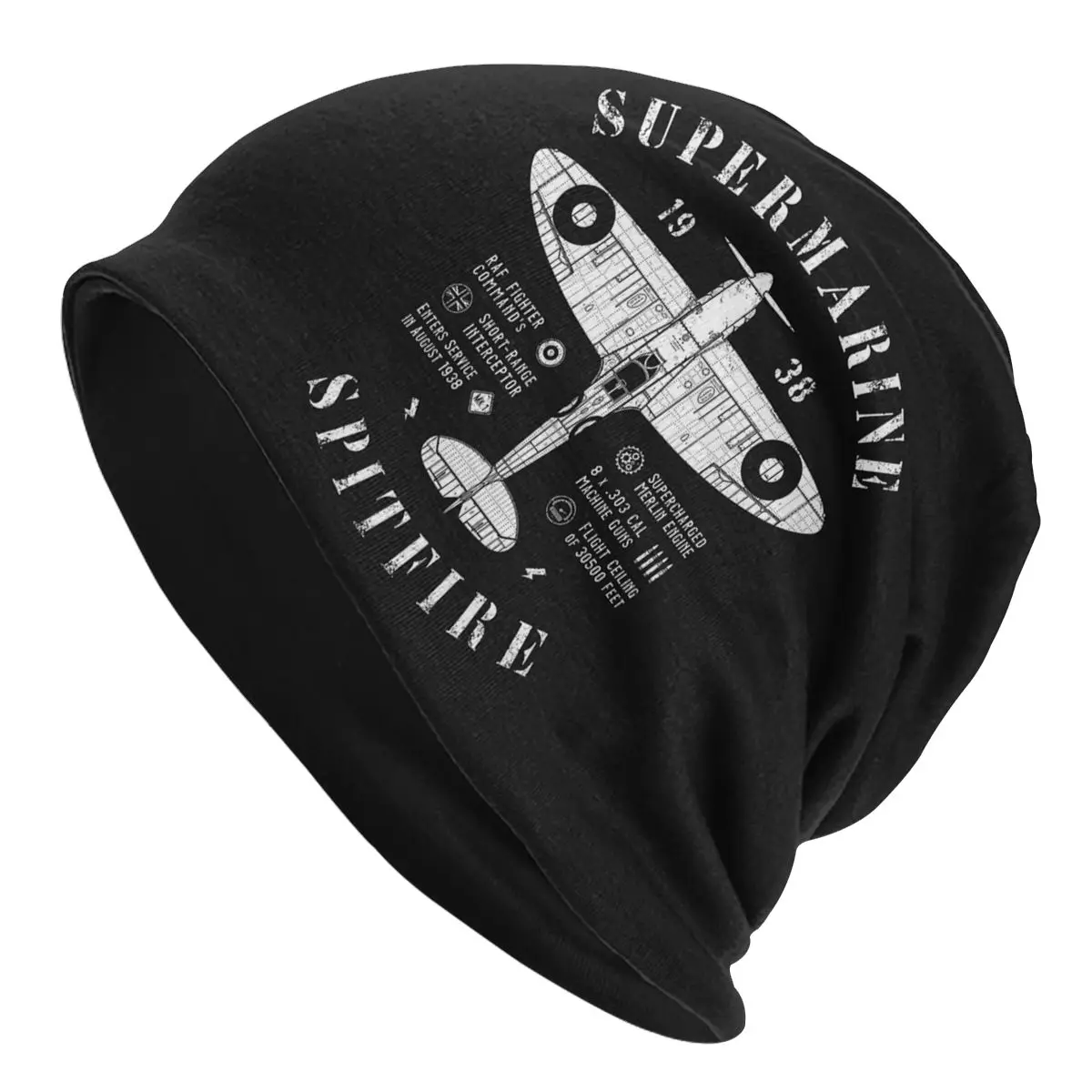 Supermarine Spitfire Fashion Thin Beanie Caps Supermarine Spitfire Airplane Skullies Beanies Ski Caps Soft Bonnet Hats