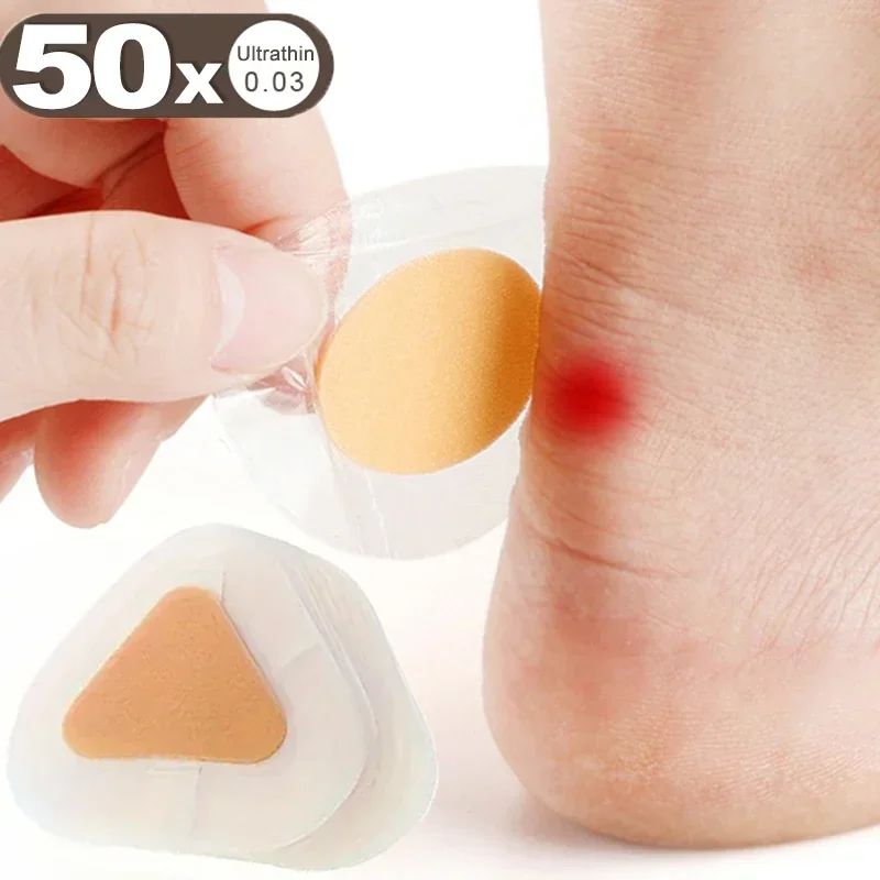 10-50buah Gel pelindung tumit kaki patch perekat Blister bantalan tumit Liner sepatu stiker menghilangkan rasa sakit plester perawatan pegangan bantal