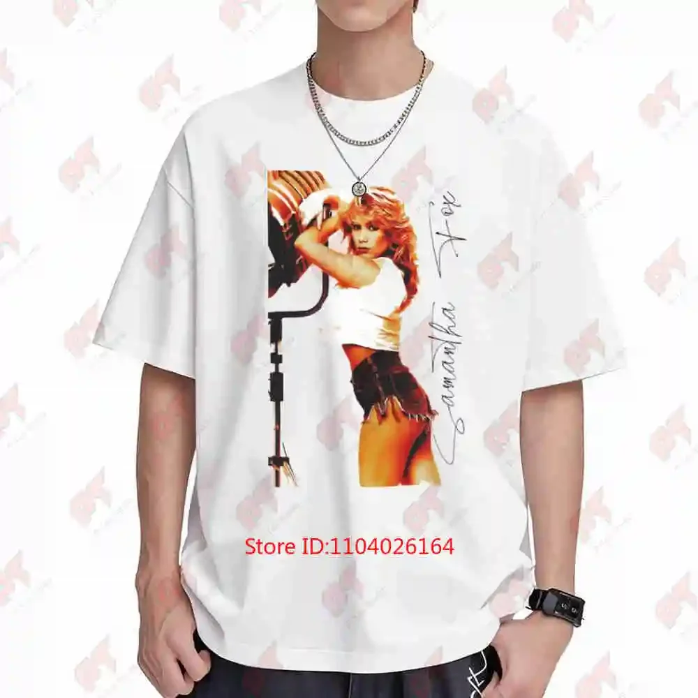 Samantha Fox Iconic Logo Signature Short Sleeve Tee 100% Cotton T-Shirt