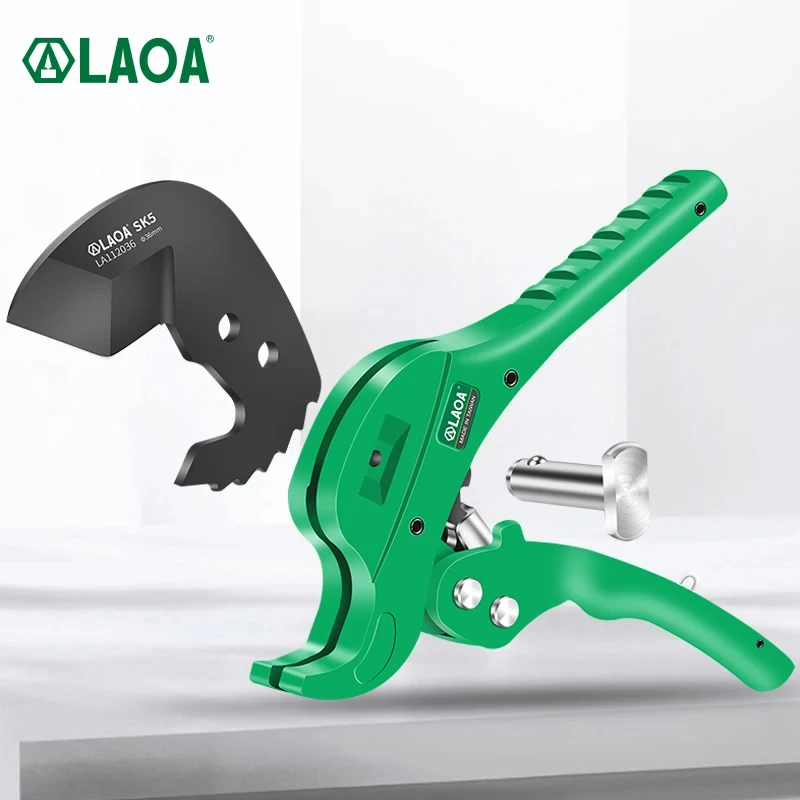 LAOA PVC Pipe Cutter 36mm Aluminum Alloy Body Ratchet Scissors Tube Hose Plastic Pipes PVC/PE/VE Cutting Plumbing Hand Tools