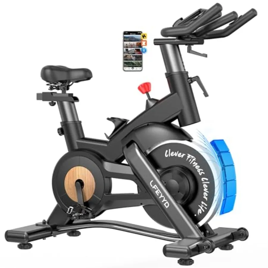 

Тихий регулируемый магнитный велотренажер для домашнего кардиотренинга с поддержкой приложения, нагрузка до 180 кг, спин-байк Ccity черного цвета