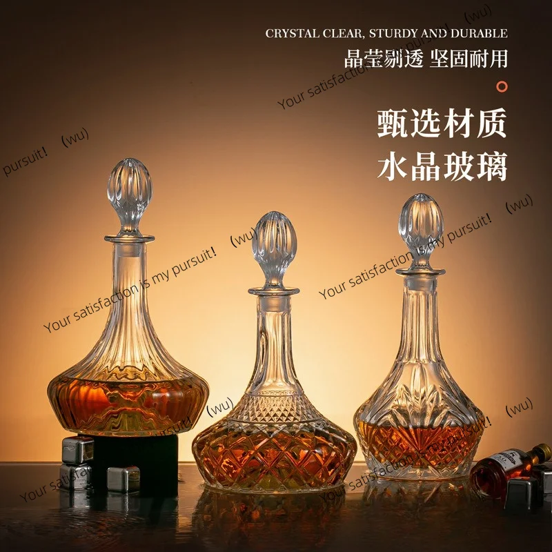 ZOCI-Glass foreign wine bottle with lid decanter(One bottle and two cups set)