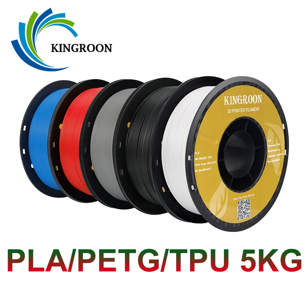 Imagem -02 - Kingroon-pla Tpu Petg Filamento Impressora 3d sem Carretel de Bolha Materiais de Impressão Mix Color 175 mm 5kg Atacado