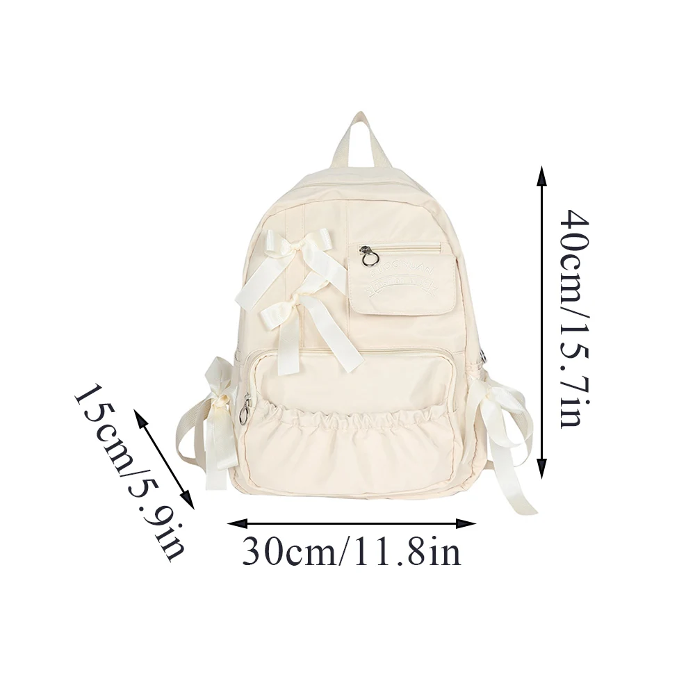 Popular Purple Color Bowknot Fashion Backpack Canvas School Bag for Teenager Girls Black White Women shoulder bag Nylon Book Bag