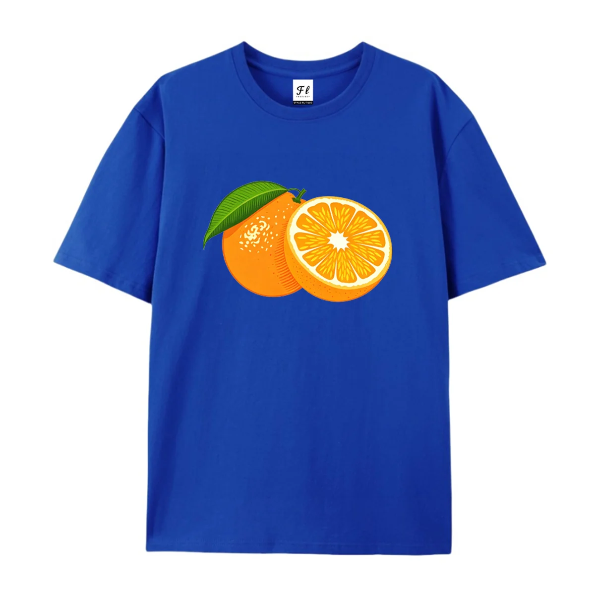 Women Men Fresh Orange Fruit Graphic T Shirt Summer Casual Short Sleeve Cotton Tee Whole And Sliced Orange  Print Fashion Top