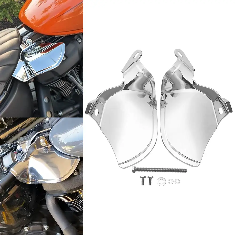 

1Pair Motorcycle Heat Deflector Shields For Harley Softail Low Rider Fat Boy Breakout Heritage Classic Slim 2018-2026 Chrome