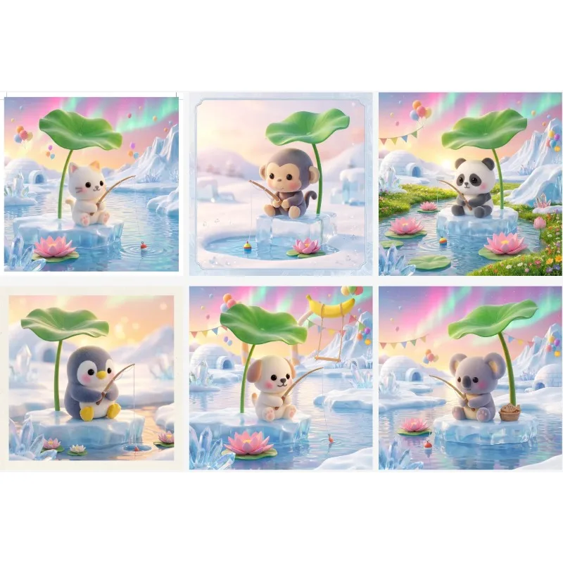 

Gashapon Capsule Toys Antarctic Animal Party Series Cute Panda Monkey Penguin Doll Model Toys Collect Ornaments