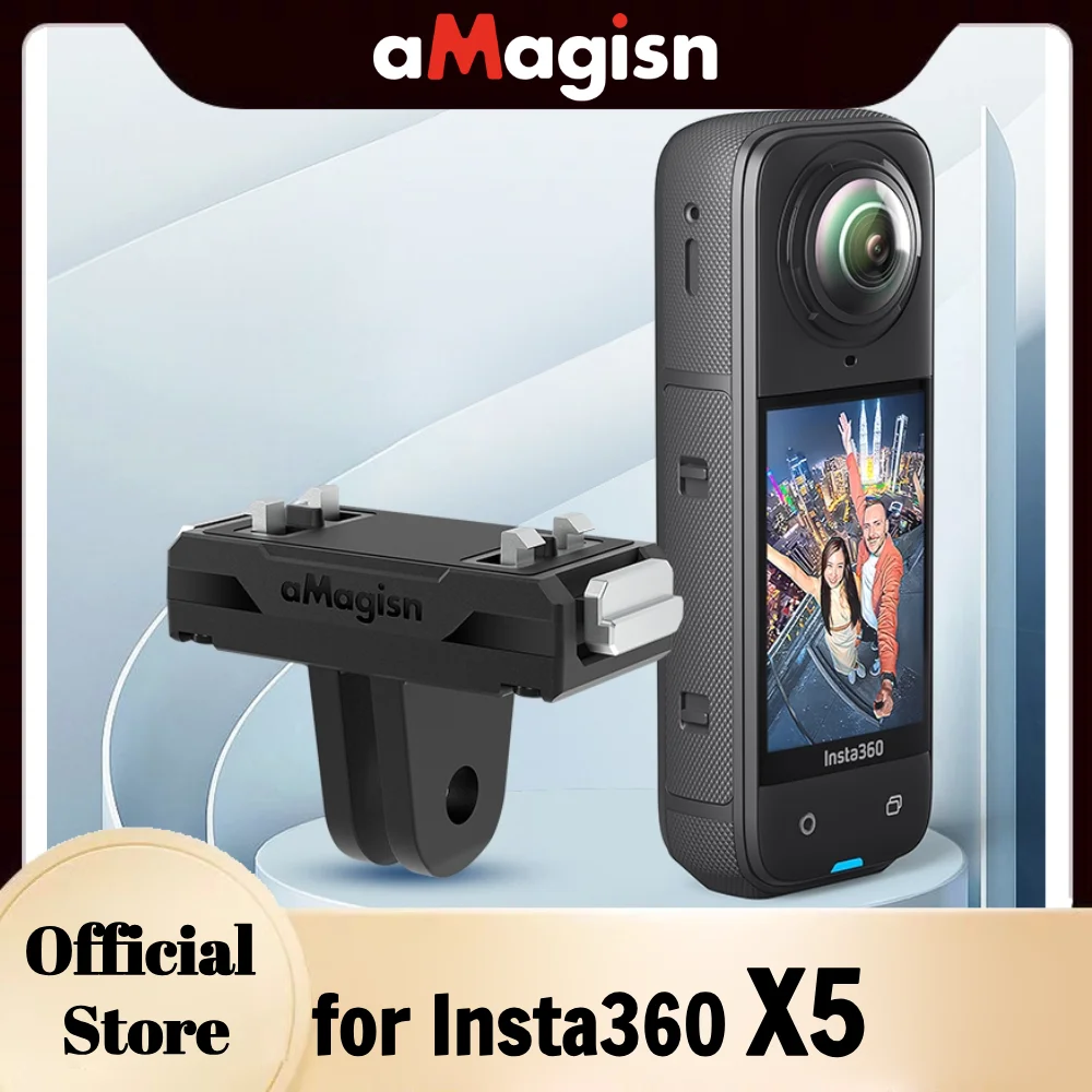 

aMagisn Quick Release Mount for Insta360 X5 , Plastic Magnetic Base with Secure Claw-Lock Adapter for Insta 360 X5 Accessories