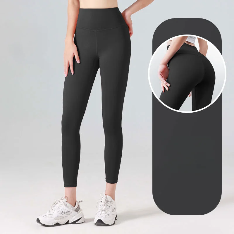 Fashionable Casual Nude Yoga Pants for Women, Peach Buttocks, High Waist, Lifting Buttocks, Sports and Fitness Pants, Tight Fitt