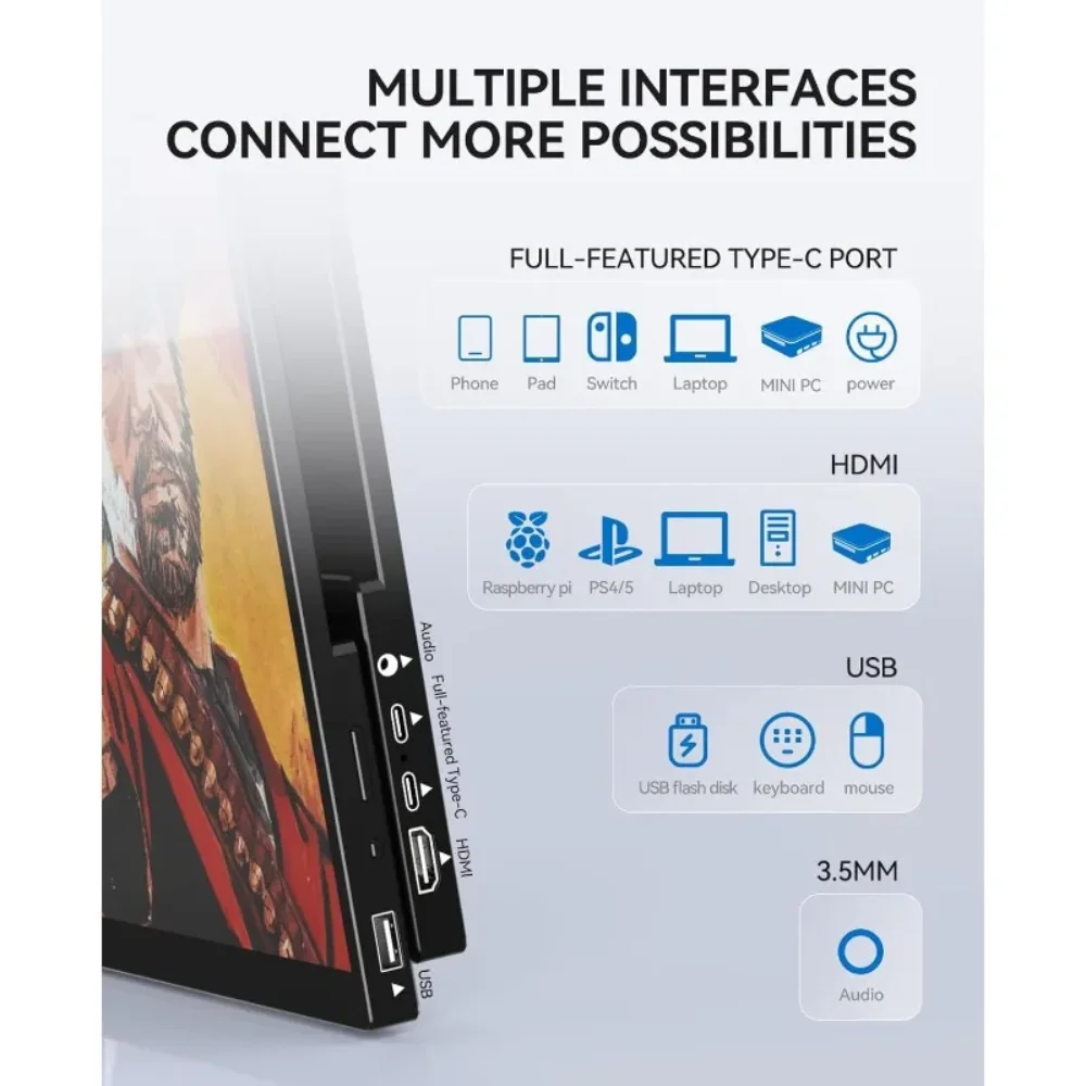 أجهزة الكمبيوتر وملحقاتها 17.3 بوصة شاشة لمس محمولة 4K UHD 3840 × 2160 100% NTSC هيكل معدني من الزجاج المقسى، مكبر صوت #6