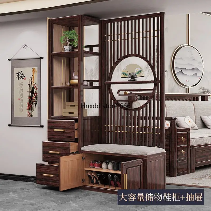 New Chinese solid wood screen cabinet purple gold sandalwood