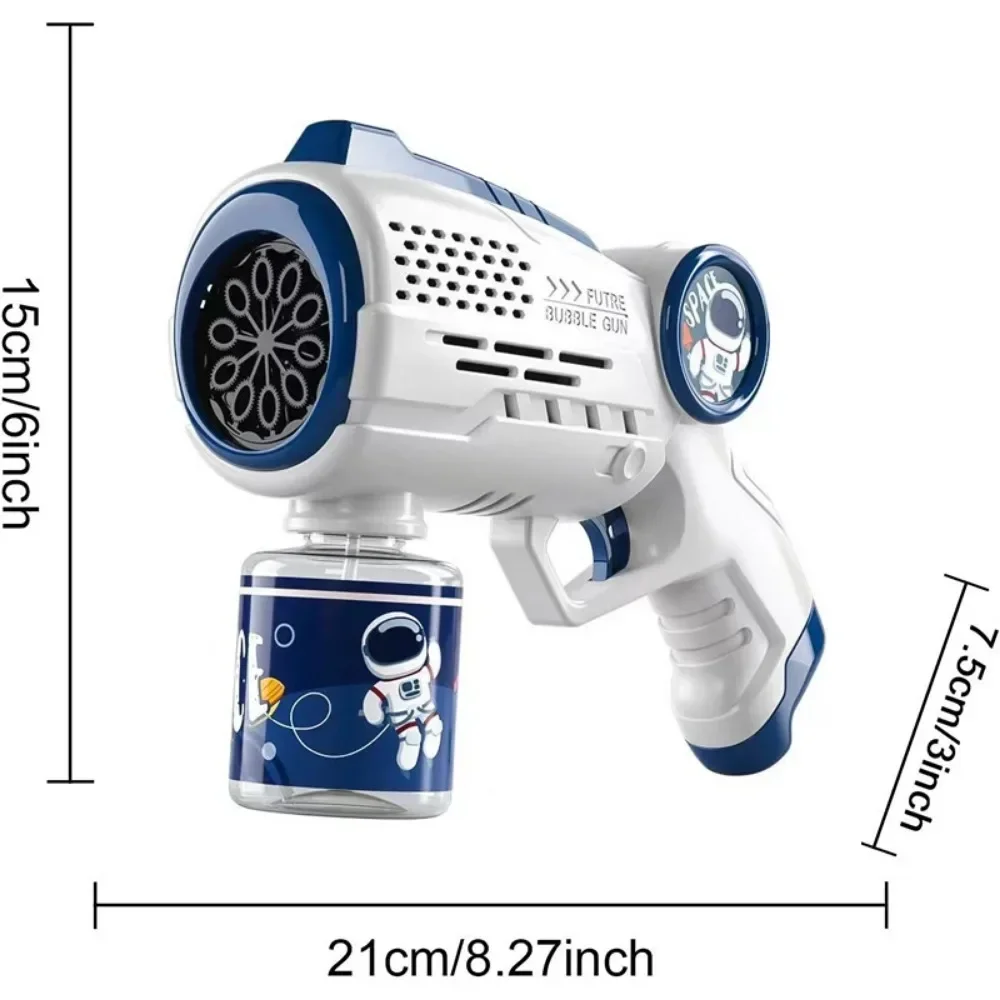 Electric Astronaut Bubble Machine Space Automatic Light Handle Bubbles Gun Beach Bath Outdoor Game Fantasy Toys For Kids Gifts