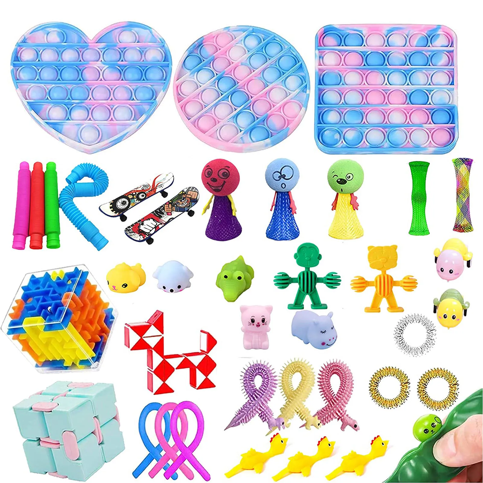 Random Top Fidget Toys Pack Anti Stress Toy Set Marble Relief Gift For Adults Girl Children Sensory Antistress Relief Figet