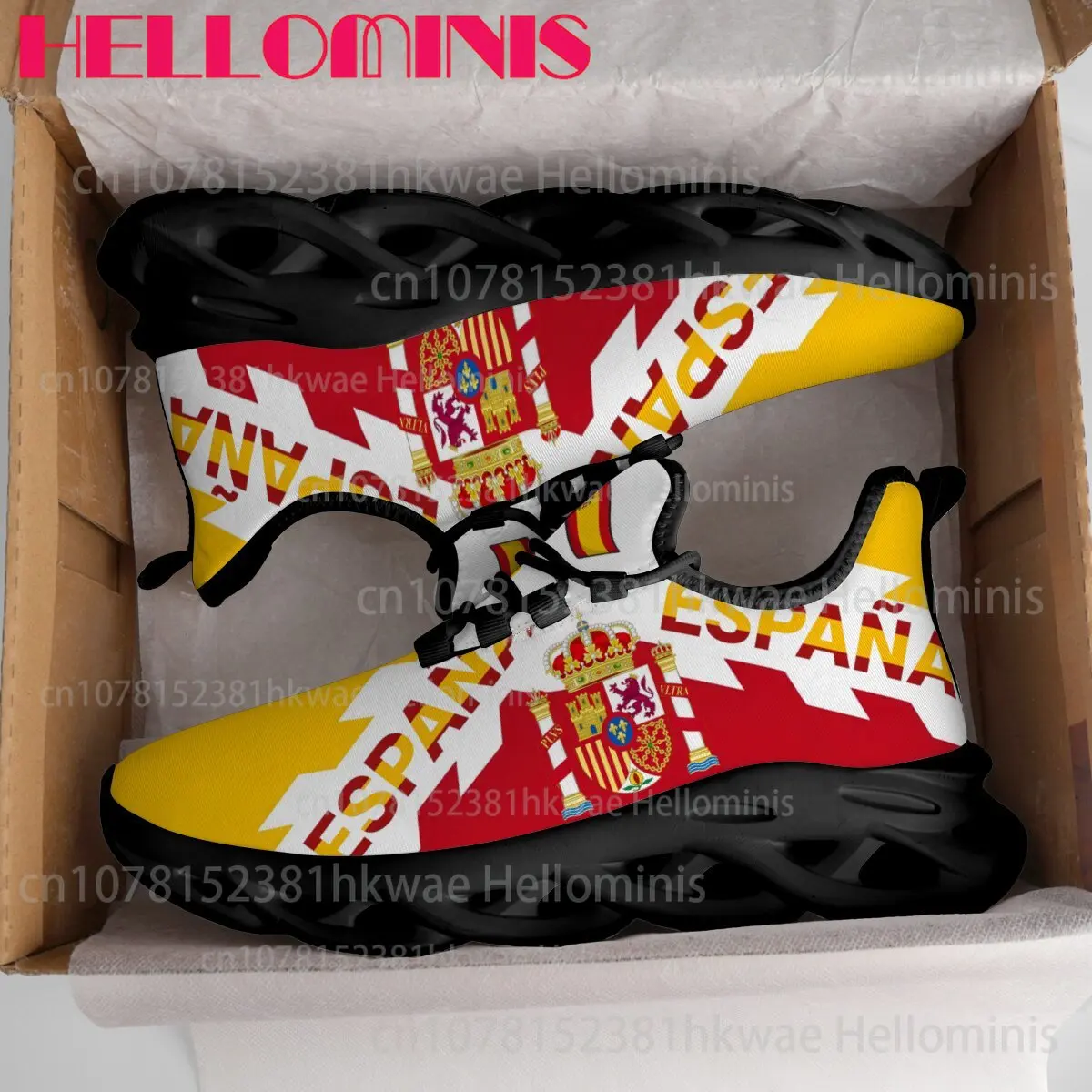 Picture 7: Spanish Flag Unisex Red Yellow Color Trendy Casual Sneakers High Quality Easy To Wear Wear-resistant Casual Shoes Size 28-44
