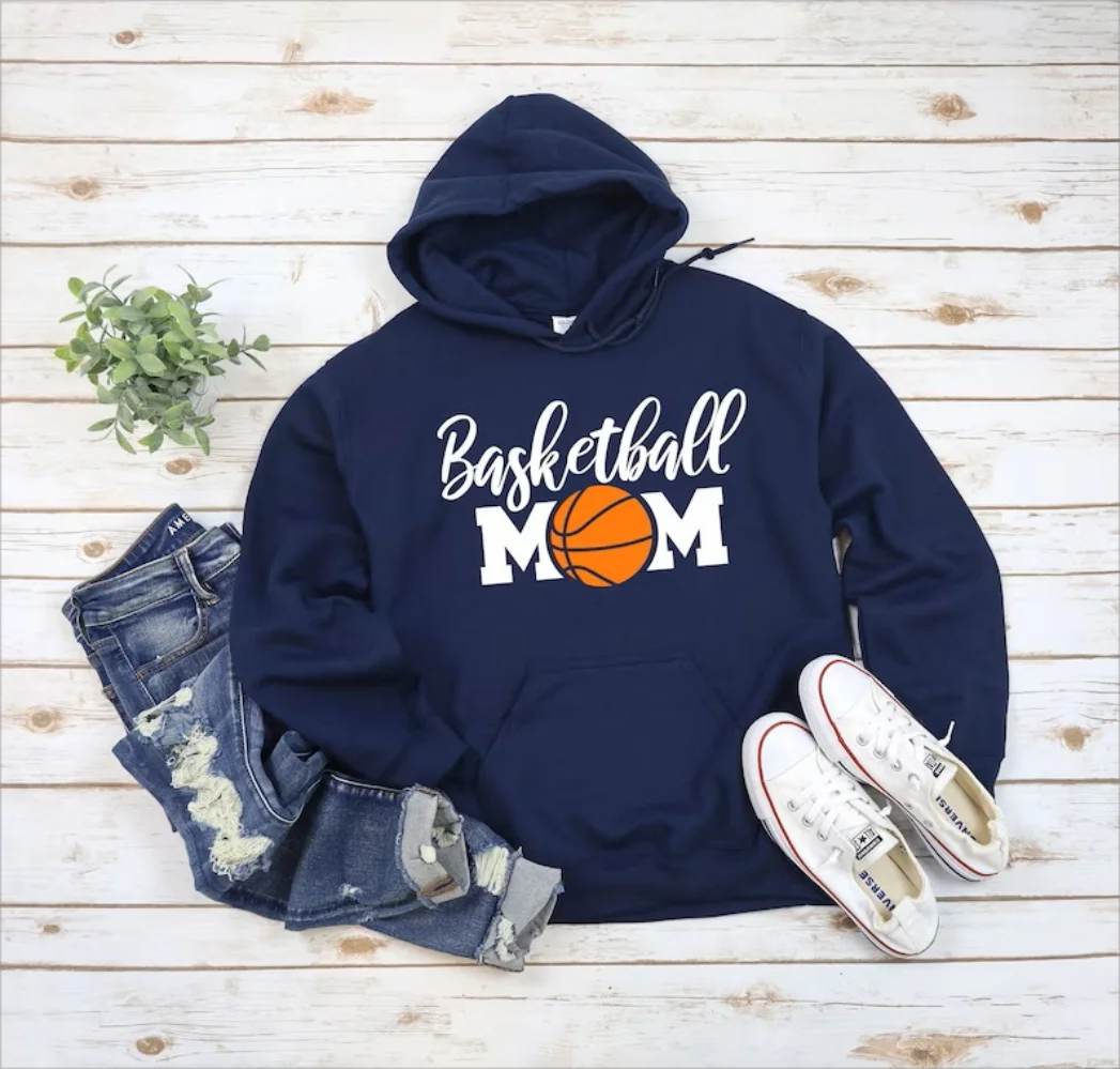 Basketball Mom Hoodie Sports Mom Mama Shirt Game Day Tee Basics Trendy Design Casual Sweatshirt Harajuku Fashion Mothers DayGift
