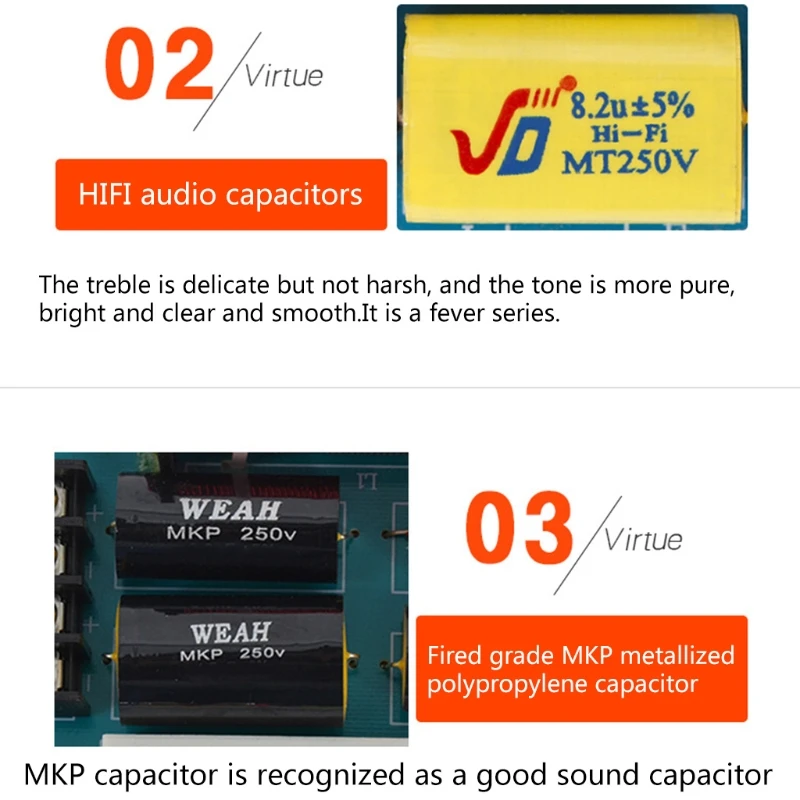 Divisor de frecuencia de altavoz HiFi de 3 vías actualizado, distribuidor de filtro cruzado de Audio Hi-Fi, filtro de altavoz de escenario Ktv DIY
