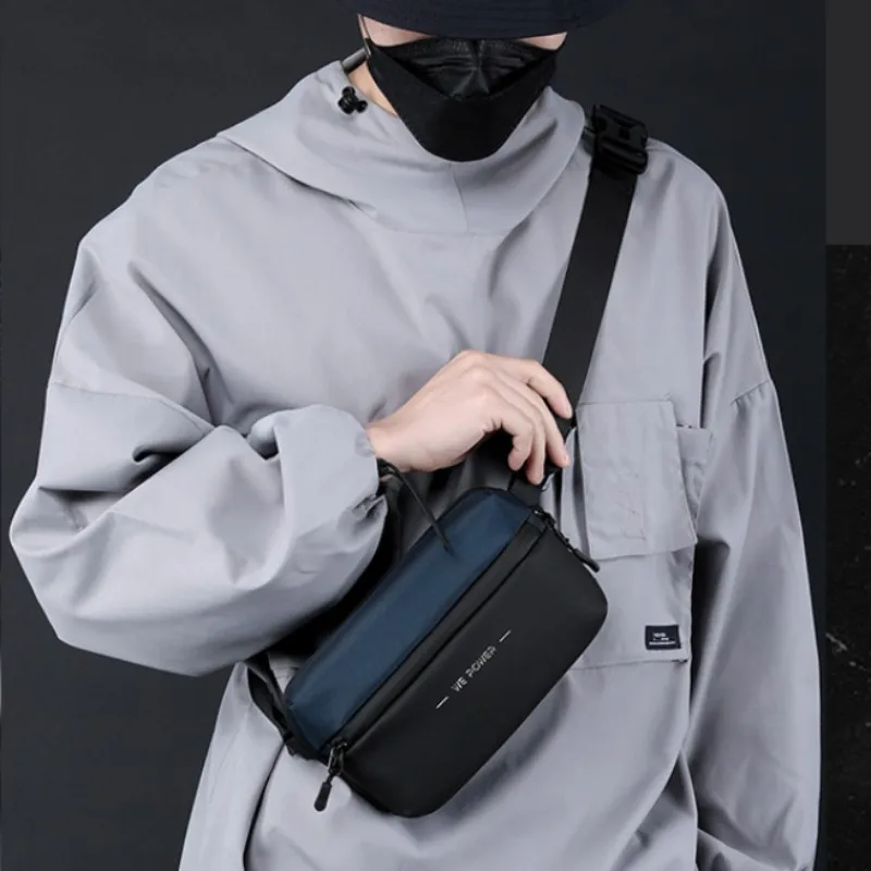 Bolso de pecho de nailon para hombre, bolsa de cintura impermeable, bolsa deportiva de viaje al aire libre, multifuncional, Simple, Mini bolsa de teléfono