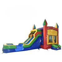 Commercial Purple Inflatable Bouncy Castle with Water Slide Inflatable Bouncer Combo for Children