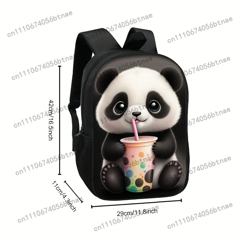 Adorable Panda-Themed Backpack For Women, Perfect For Carrying Milk Tea, With Ample Space For Travel Or School, Ideal For Teenag