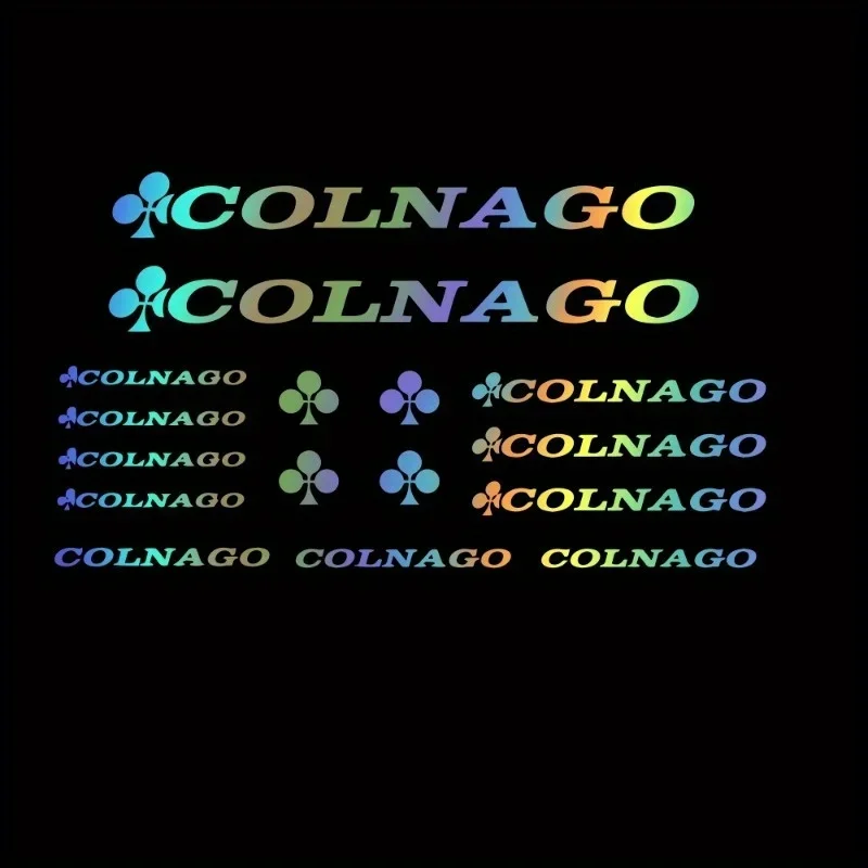مجموعة ملصقات "Colnago" ثلاثية الأبعاد، مثالية لإطارات الدراجة وأقنعة الخوذة وإضافة ألياف ركوب الدراجات اللامعة