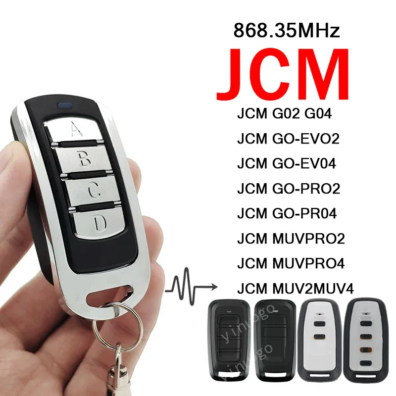 JCM GO2 GO4 GO PRO2 PRO4 EVO2 EVO4 MUVPRO2 MUVPRO4 Télécommande de garage Commandes de porte de garage 868.35MHz