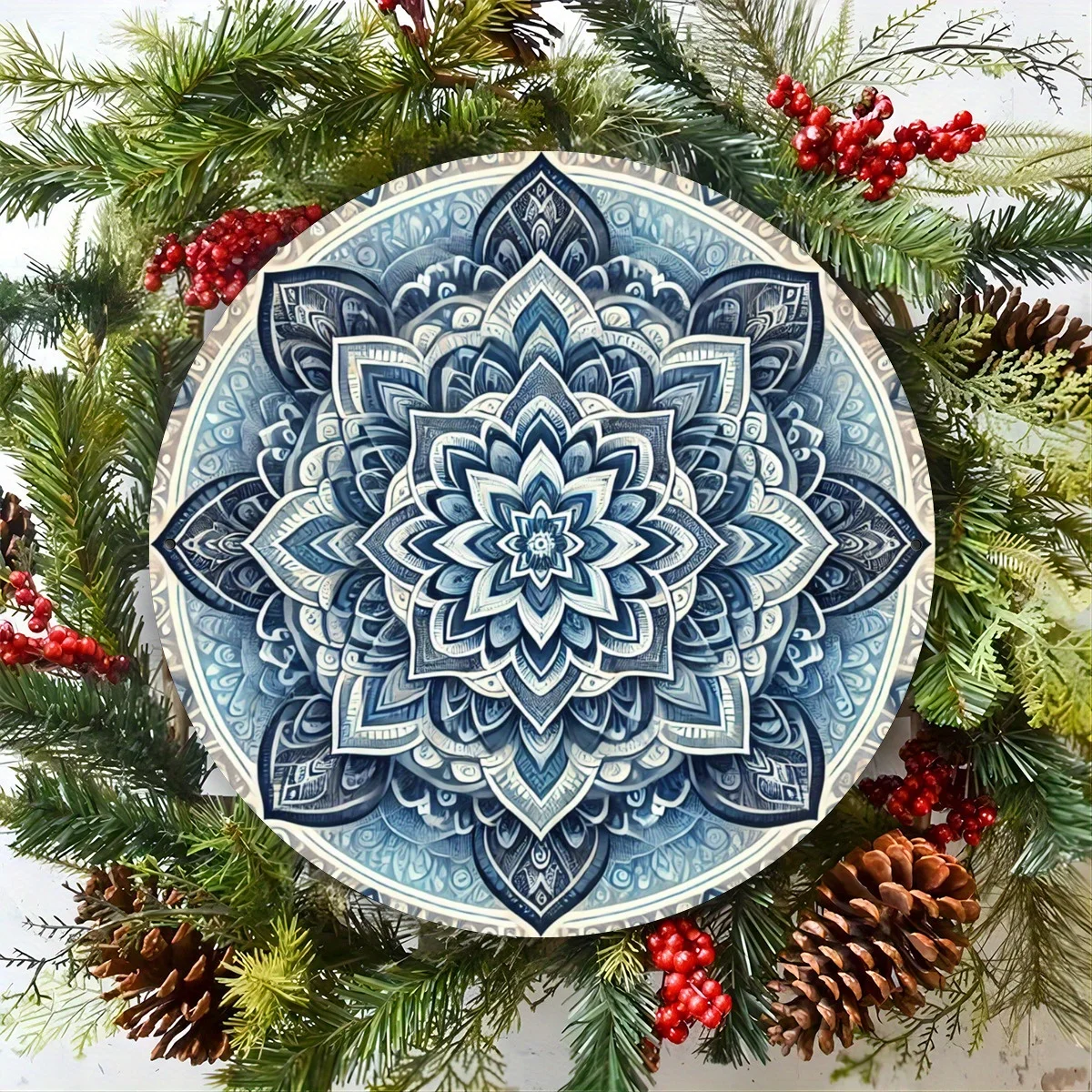 Blue Mandala-Inspired 8x8