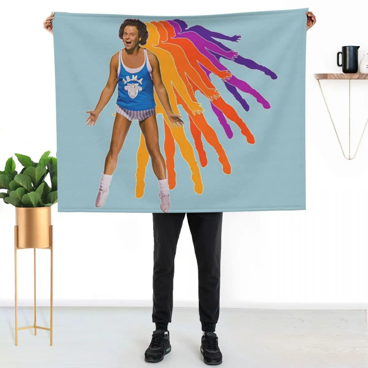 Richard Simmons Retro Style FanArt Design Throw Blanket For Baby Flannel Fabric manga Retros valentine gift ideas Blankets