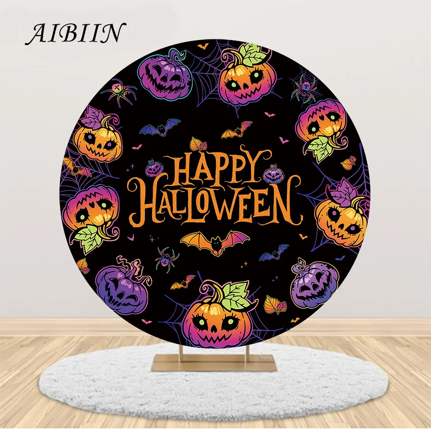 

AIBIIN Halloween Photography Backdrop Pumpkin Horror Party Decoration Family Portrait Photography Background Studio Props