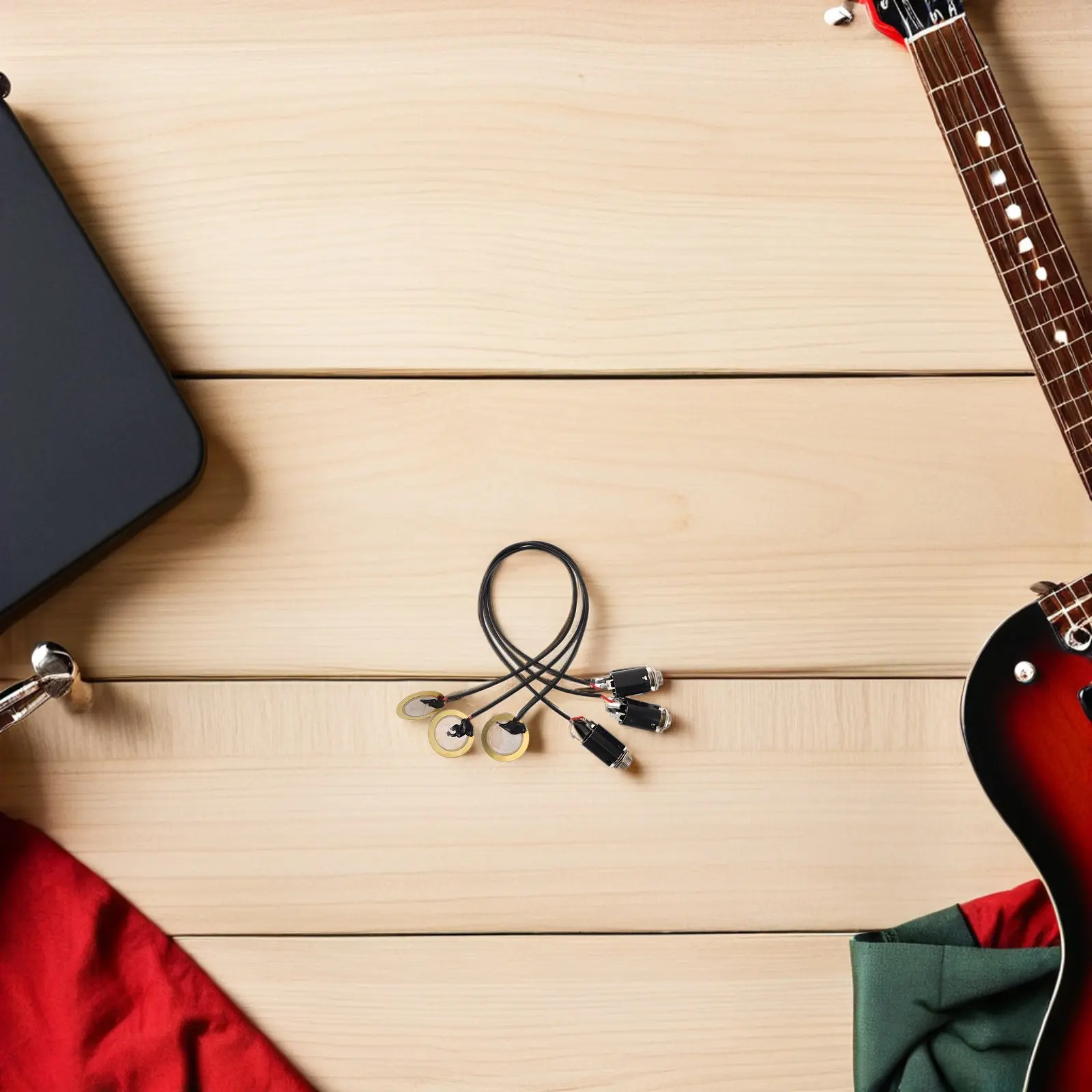3 Piezas de Micrófono de Contacto Piezoeléctrico Universal Autoadhesivo de Alta Sensibilidad para Guitarra Acústica, Violín y Mandolina