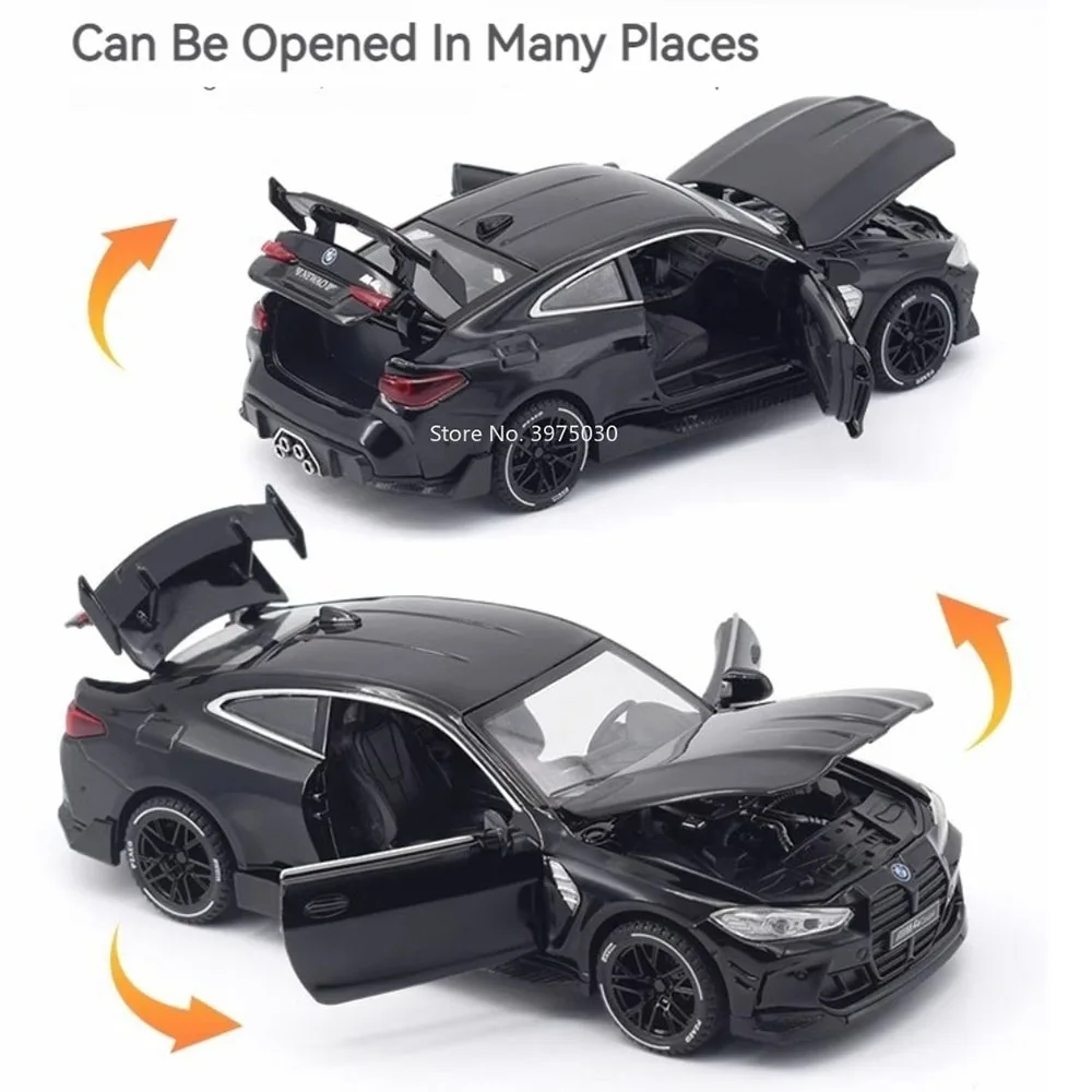 مقياس 1:32 M4 سيارة رياضية سبيكة نموذج اللعب المعدنية دييكاست محاكاة نموذج سيارة ضوء الصوت التراجع جمع الاطفال لعبة الهدايا #3