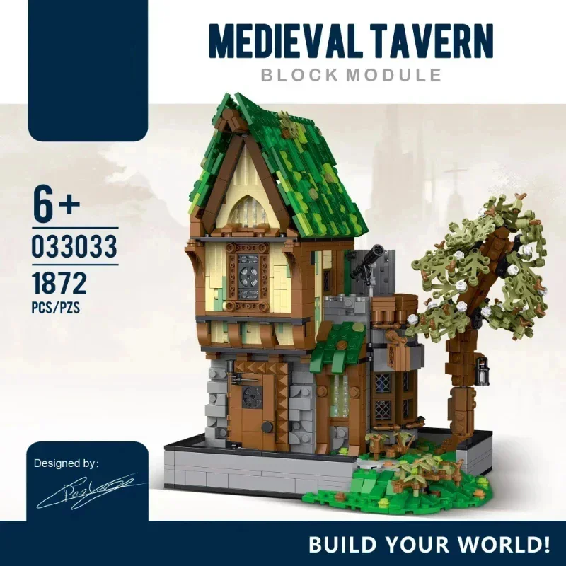 MOC Medieval House Model DIY Building Blocks Kits Blacksmith Tavern with LED Technical Brick Toys Adults Children for Gifts