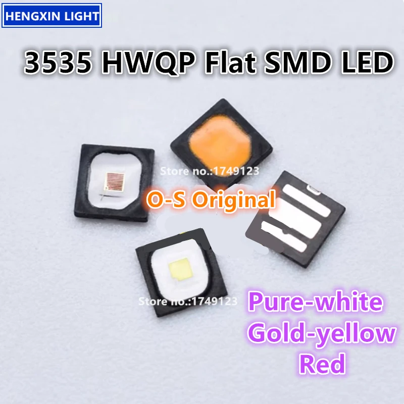 Highlight 3535 HWQP Flat SMD LED, 3W Red, Pure-white, Gold-yellow, High-power 3838 Car Light Lamp Beads