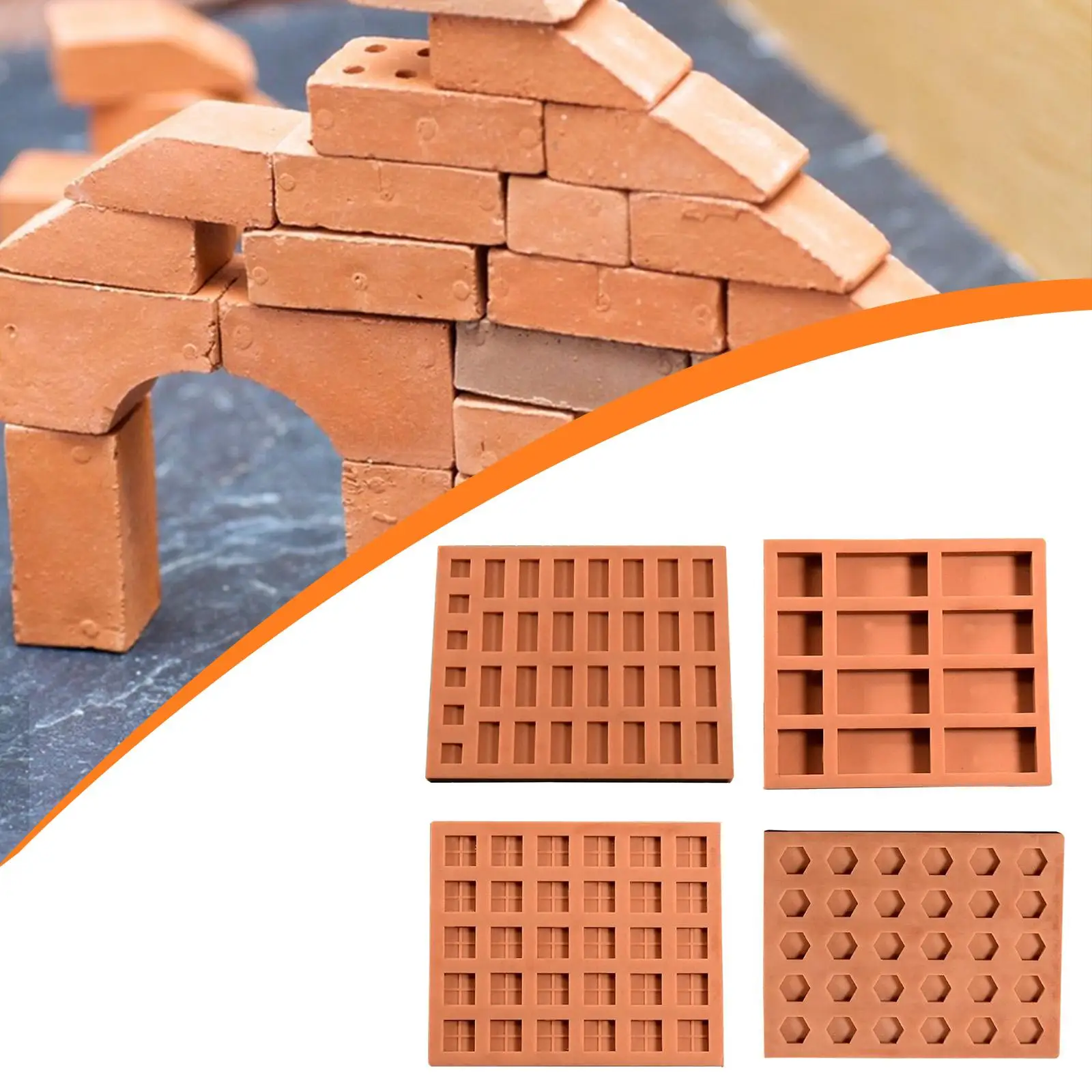 Silikon-Bausteinform, architektonisch, tragbar, Sandtisch, Gebäude, Betonwand, Diorama, einfach zu entformen, Modellierung, Basteln