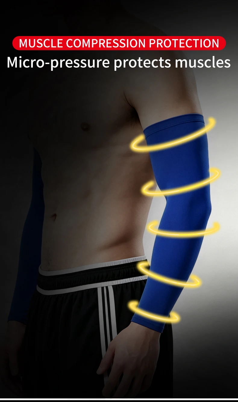 Herren Übergrößen Eisseide Armstulpen, UV-Schutz Rutschfeste Kühlende Ärmel für Sport Radfahren Basketball Outdoor – Detail 7