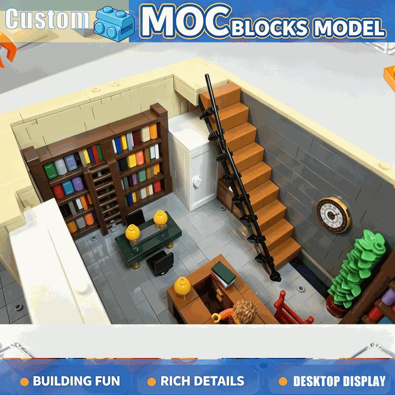NEW 4814 PCS MOC City Library Modular Building Street View Model Custom Puzzle DIY Creative Assembly Building Blocks Toy Gifts