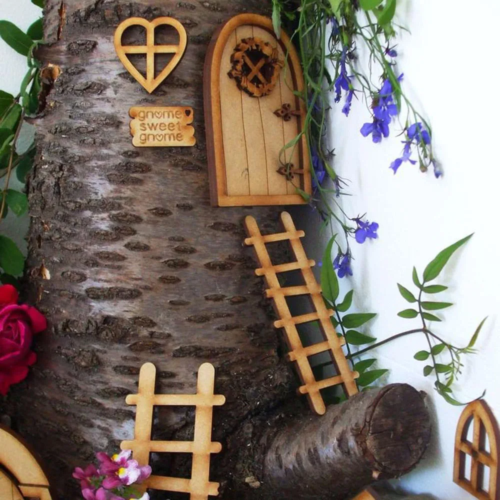 DIY Zubehör Vintage Dekoration Puppenhaus Mikro Landschaft Puppenhaus Garten Miniatur Fee Elf Tür