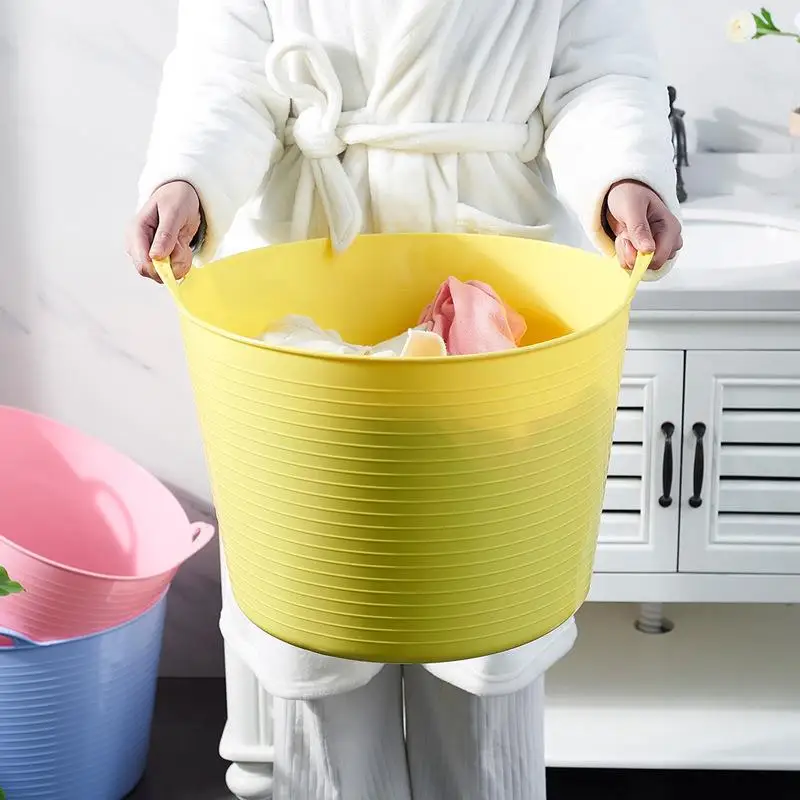 Large Plastic Toy Storage Bucket Bath Bucket Laundry Basket Dirty Clothes Bucket Water Storage Bucket Foot Washing Bucket