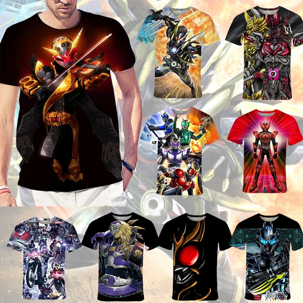 Summer Fashion Cool Cartoon 3D Printed Kamen Rider Children's Casual Comfortable Trendy Fun T-shirt