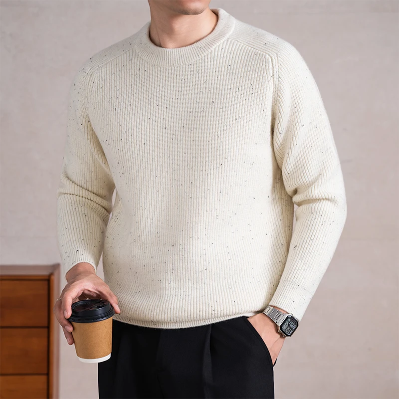 

Heavy Weight Sweater Men Korean Trendy 2025 Winter Thick Jumpers Long Sleeve Wool Blend Clothes Warm Pullover Slim Fit Knit Tops