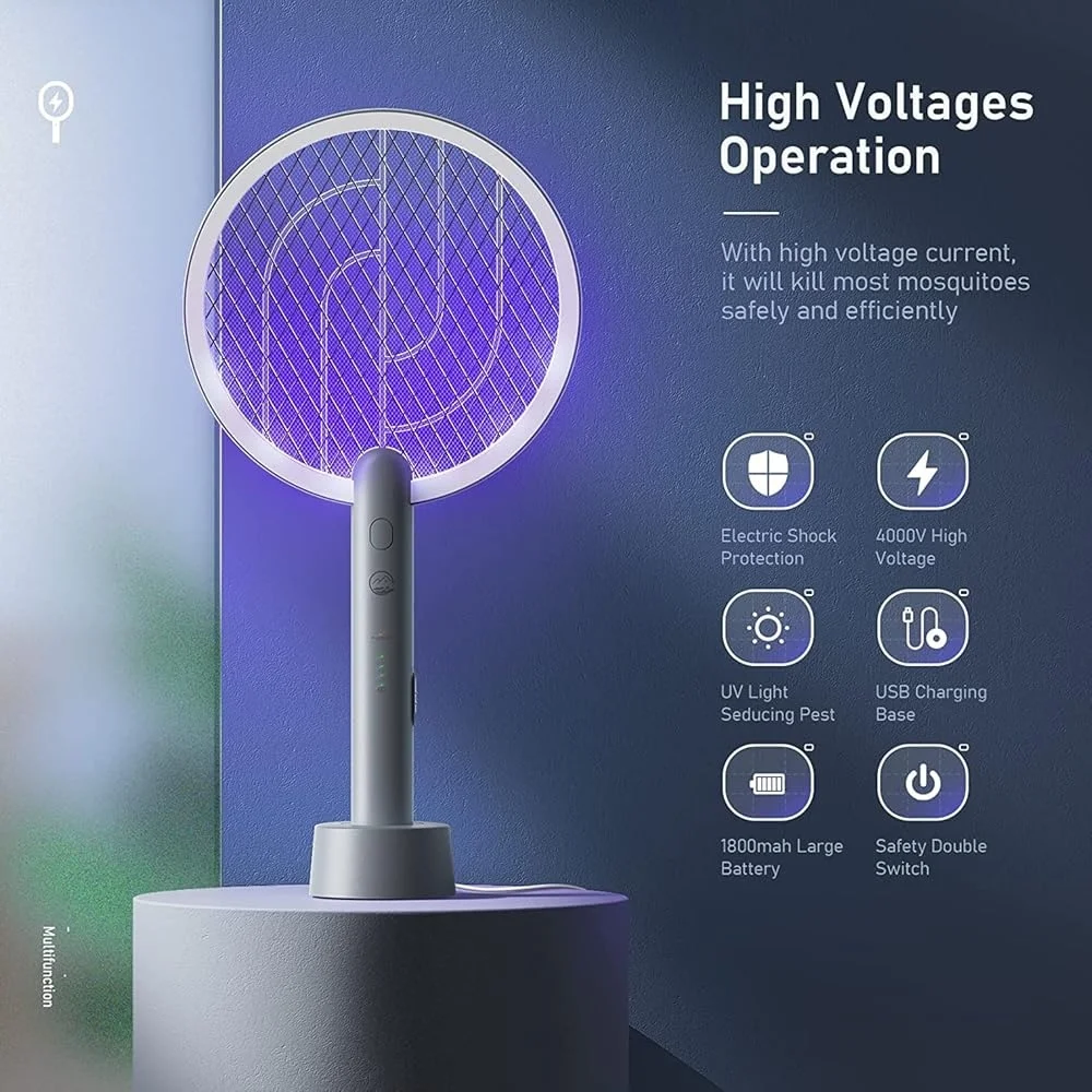 2 في 1 الكهربائية يطير منشة علة صاعق USB قابلة للشحن البعوض القاتل مصباح 4000 فولت الجهد العالي تصميم آمن سهل الاستخدام داخلي
