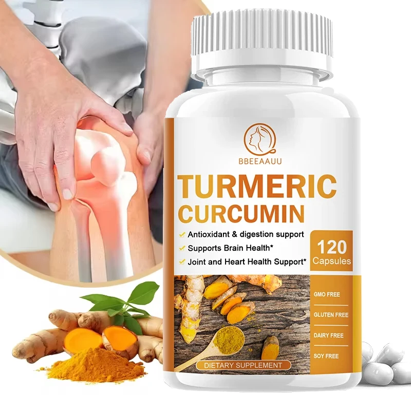 BBEEAAUU High Quality Turmeric Curcumin Capsules Support Joint Inflammation Health Antioxidant Brain Cognitive &Digestive Health