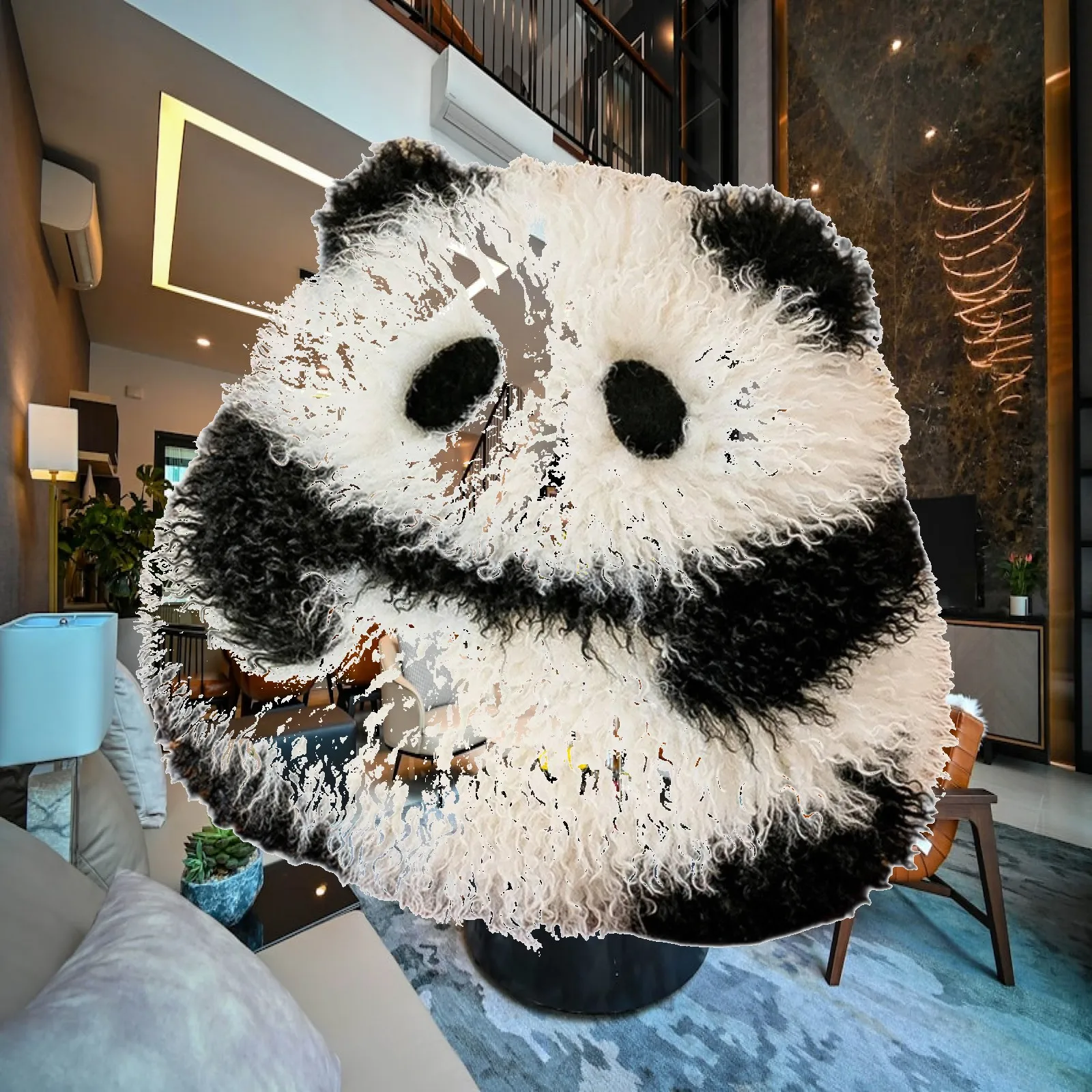 Panda Cushiony Pillow Black and White Soft Toy Safe Material for Back Support