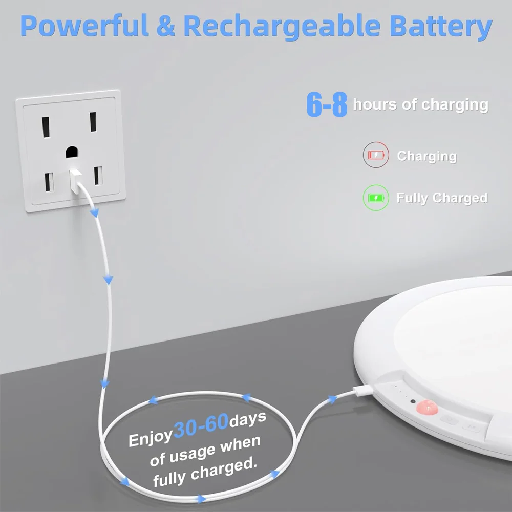 USB بطارية قابلة للشحن PIR محس حركة ضوء السقف 3 ألوان CCT عكس الضوء مصباح التحكم عن بعد الموقت اللاسلكية LED فلوش جبل #4