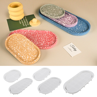 Oval Tray Cement Silicone Mold DIY Jewelry Display Panel Mould Concrete Plaster Resin Crystal Storage Coaster Molds Home Decor