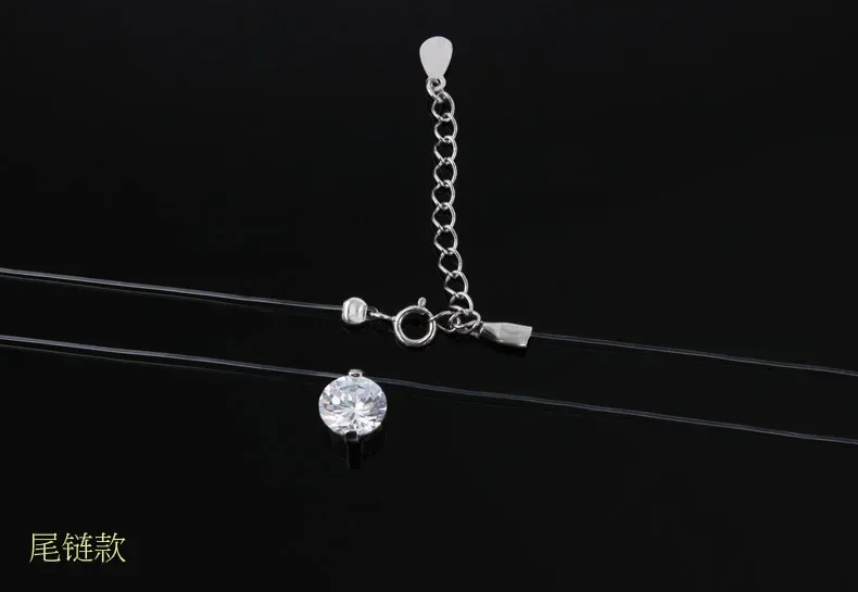 New 925 silver Stereo hollowed-out Transparent fishing line stealth necklace Snowball Crystal From Austrian Locks Chain Gift