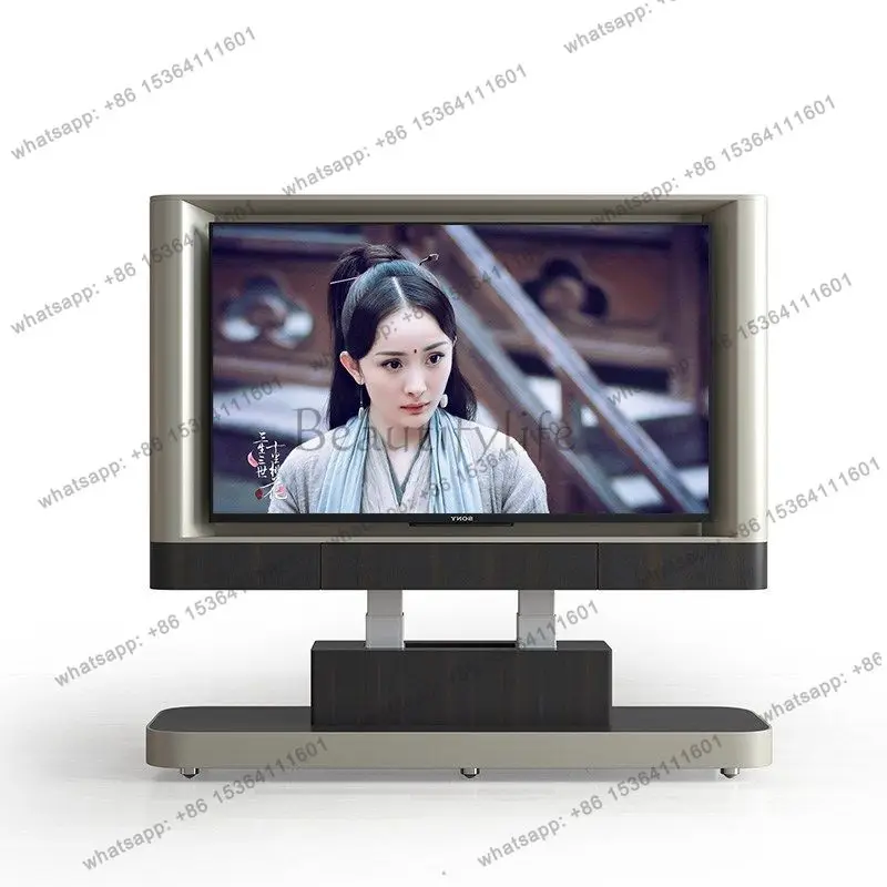 Removable TV bracket Double-sided lifting living room partition cabinet