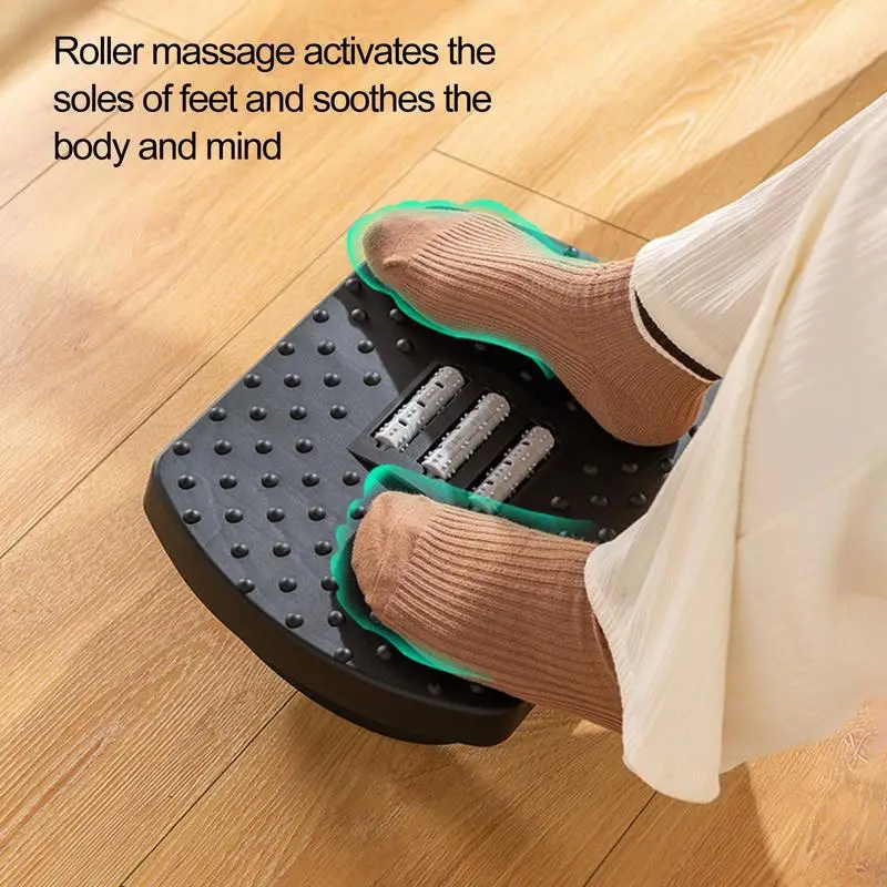 

Foot Rest For Under Desk At Work Footrest With Roller Massage 180 Degree Rocking Adjustable Footrest Ergonomic Foot Stool For