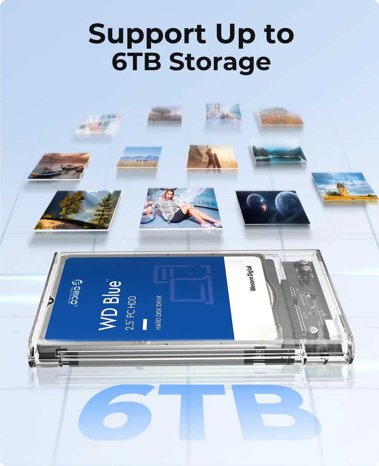 علبة محرك الأقراص الصلبة USB 3.0 مقاس 2.5 بوصة SATA SSD مع سرعة نقل 5 جيجابت في الثانية كابل صناديق القرص الصلب للهاتف المحمول الخارجي