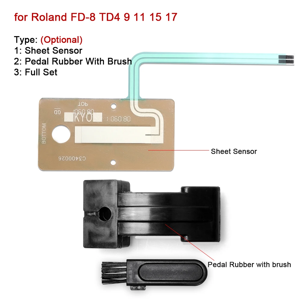 Sheet Sensor Actuator Pedal Rubber Kit For Roland FD-8 Drum Hi Hat Part Circuit TD4 9 11 15 17 Accessories