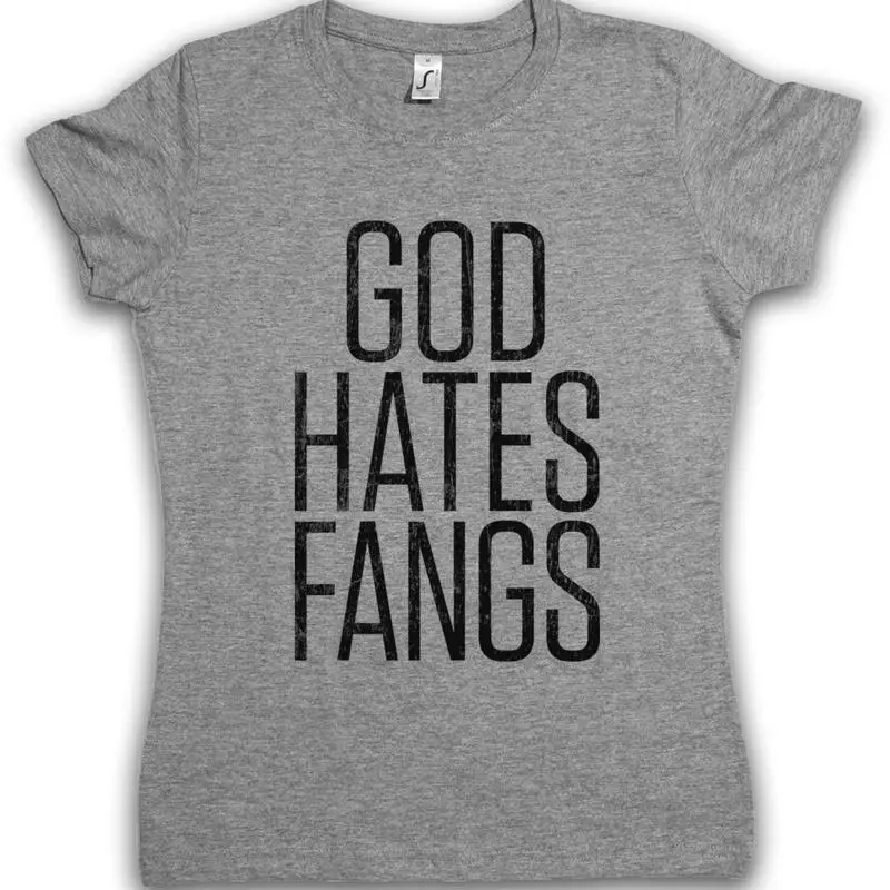 GOD HATES FANGS T shirt True Fellowship of the Sun Horror TV Strain Blood